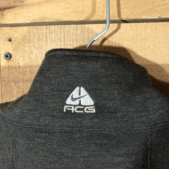 Nike ACG Therma Fit Athletic Full Zip Brown Wool Blend Jacket Womens Size Medium - Picture 11 of 11